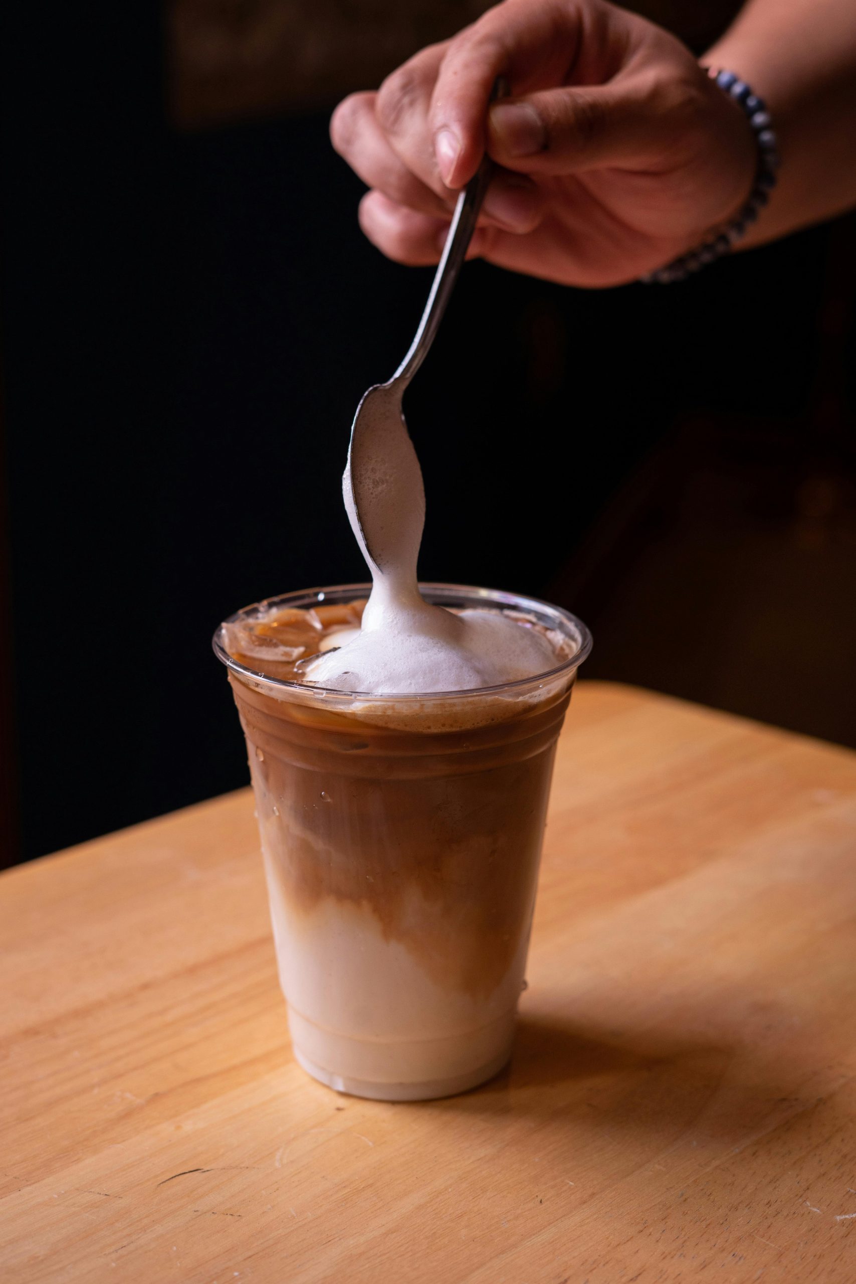 Iced Latte Coffee with foamed milk